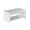 Lift-up Coffee Table - Contemporary Style Matt White - L 100 X D50 X H44cm - HAPPY