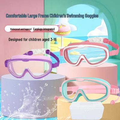 Children's HD Waterproof Anti-Fog Large Frame Swim Goggles