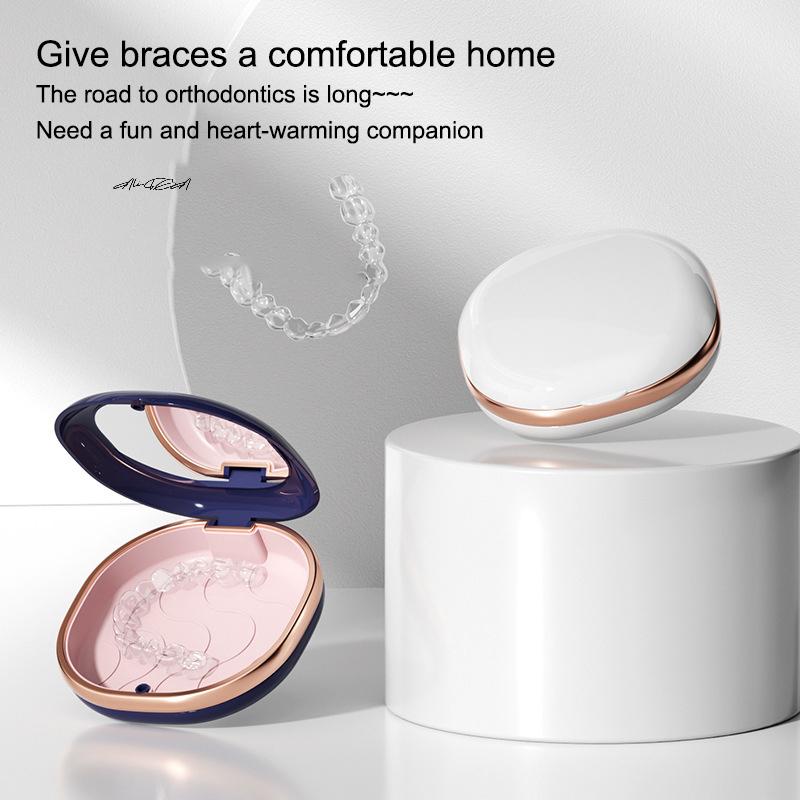 1Pcs Dental Retainer Case Magnetic Aligner Mouth Guard Travel Toothbrush Holder False Teeth Storage Container for Oral Health