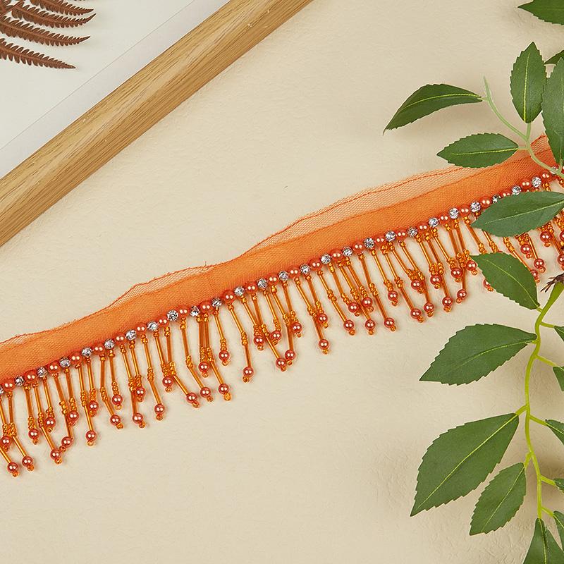 5 Yard Beaded Tassel Latin Dance Dress Decor Trim Fringe Lace Trimming Clothes Curtain Upholstery Sofa Sewing Accessories