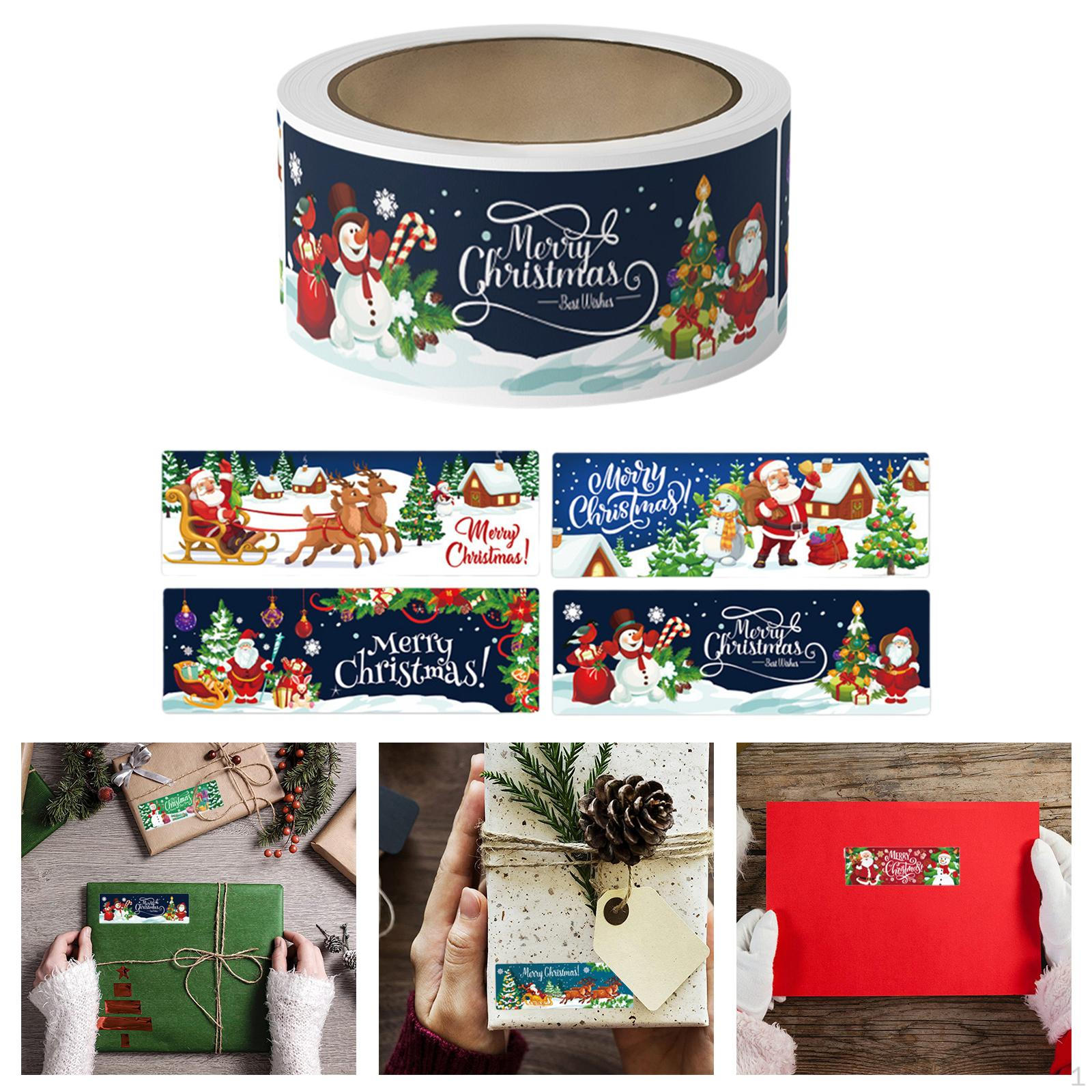 

Рождественские наклейки-наклейки на конверты «Счастливого Рождества», многофункциональные бирки, для синий