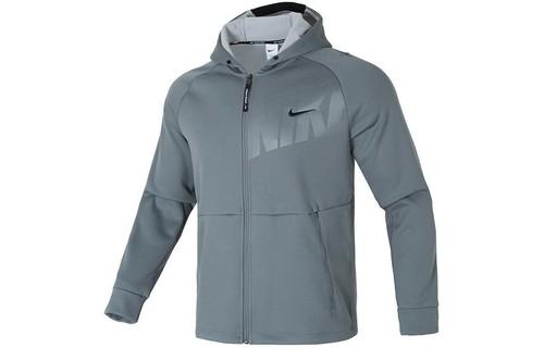 Nike Solid Color Casual Raglan Sleeve Hooded Long Sleeve Jacket FN3057-084 M серый/синий