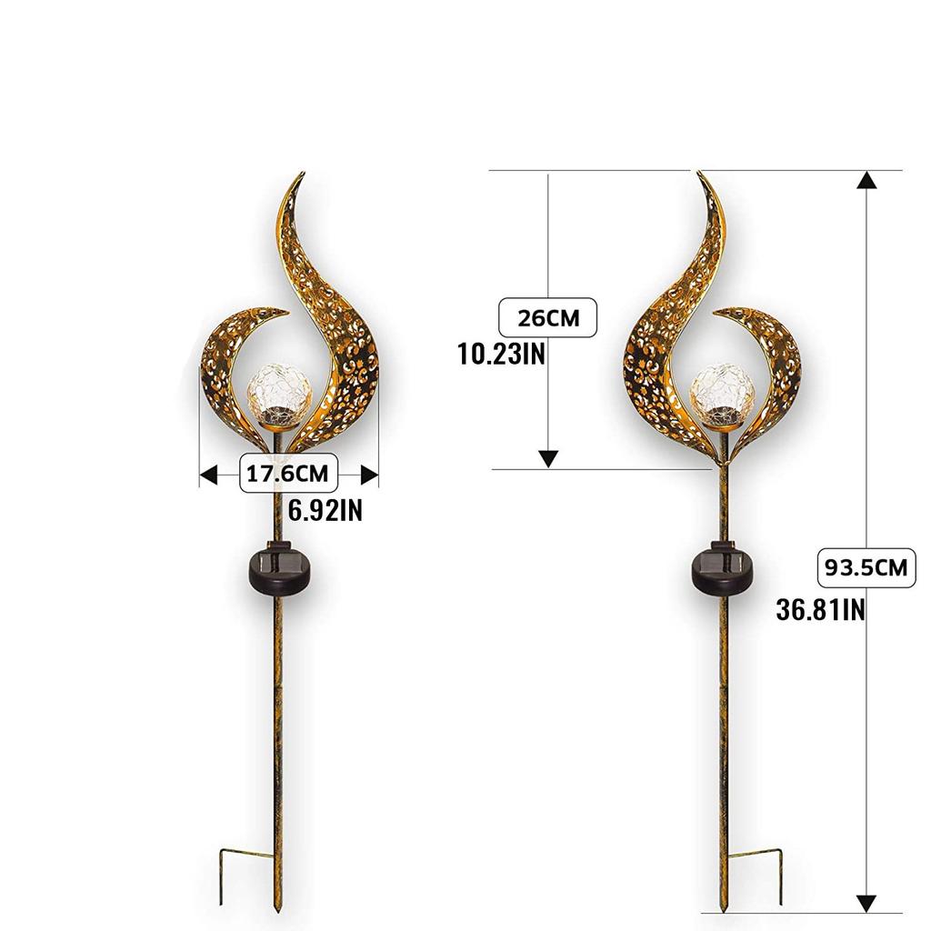 Outdoor Solar Hollow Flame Decorative Light Garden  Light