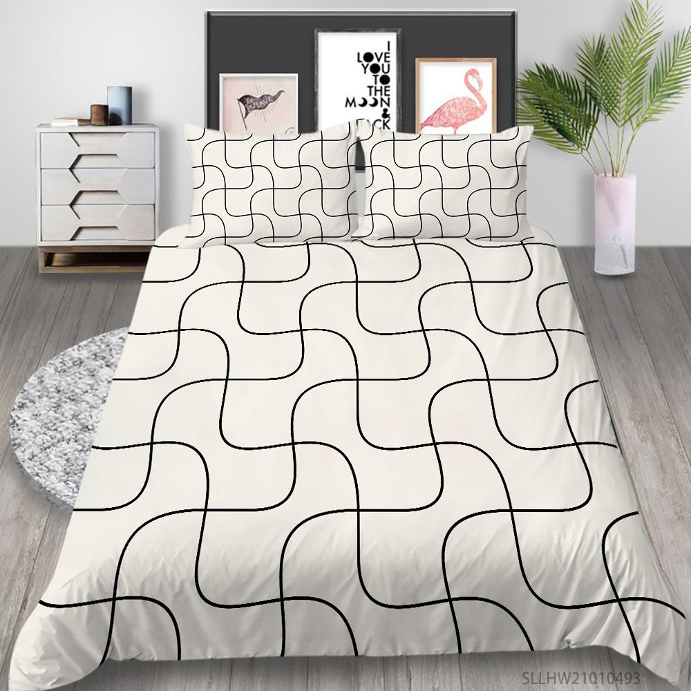 3D Bedding Set Microfiber Fabric Quilt Cover and Pillowcase 2 or 3 Pieces of Graphic Printing Full-size Washable and Comfortable Bedding