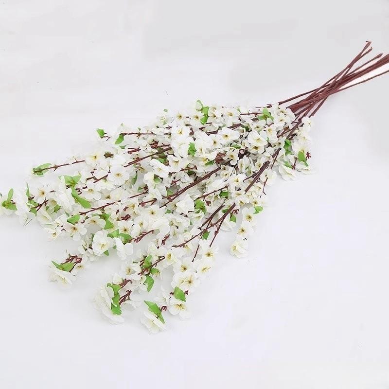 10pcs/lots Artificial Flower Peach Blossom Landscape Peach Blossom Branch Artificial Plum Branch Wedding Home Decoration Fake Flower Silk Flower