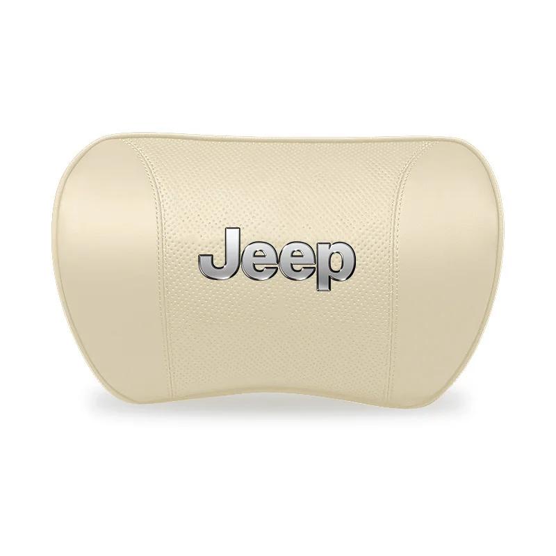 Per Auto Jeep Supporto Lombare Cuscino Vita in Pelle per Poggiatesta Sedile Per Jeep Grand Cherokee Wrangler JK Gladiator Compass Rene
