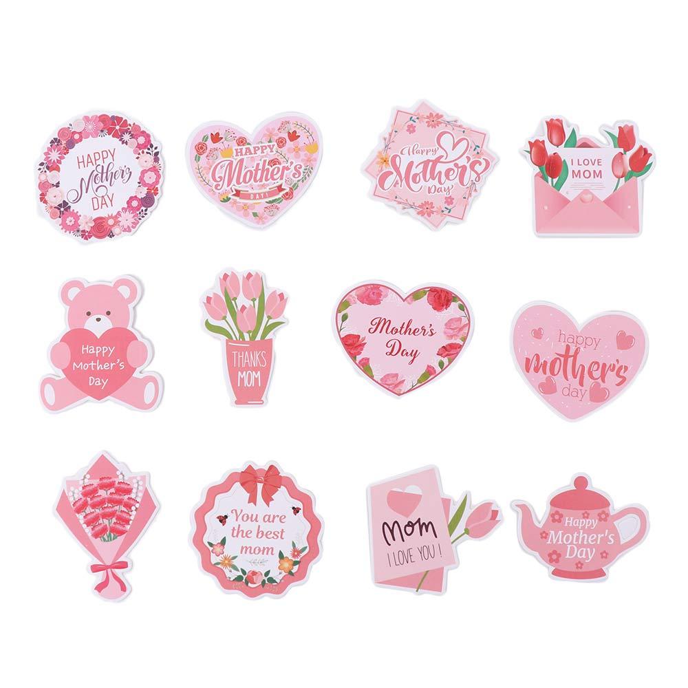 36pcs Love Bear Flower Happy Mother's Day Cake Toppers  Dessert Decor Supplies