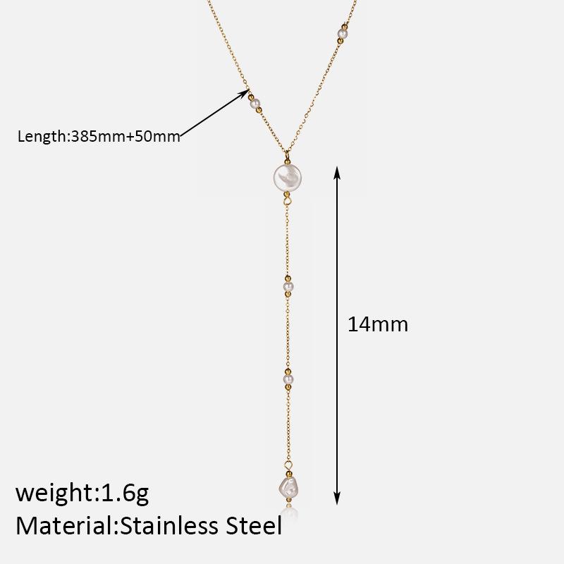Pearl Tassel Collarbone Chain Women's Fashion Light Luxury High-end Gold-plated Stainless Steel Necklace Suitable for Spring Necklace