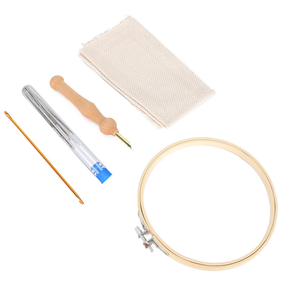 Kit Broderie Punch Needle Cercuri DIY Lână Groasă Tub de Alamă Fir Foarfece Set de Unelte
