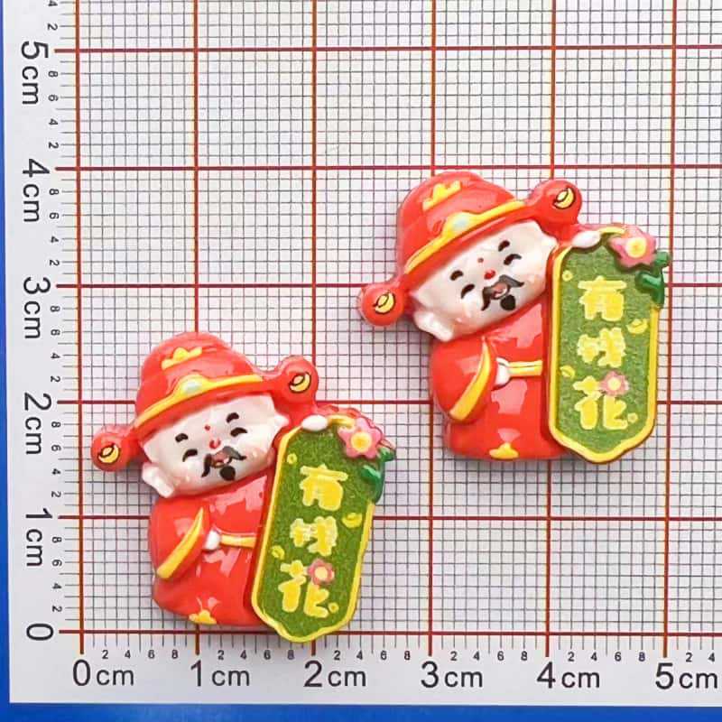 9PCS Magnetic refrigerator stickers New Year God of Fortune God of Fortune cartoon cute cartoon diy resin God of Fortune word