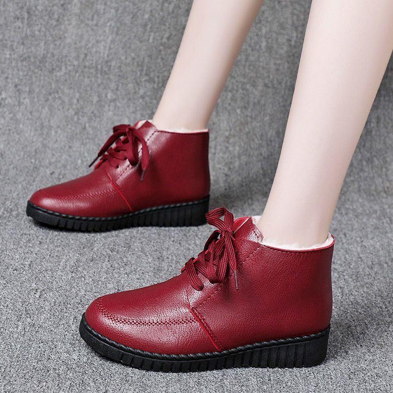 Women Snow Boots Winter Warm Ankle Plush Boots for Women Round Head Boots Female Fashion Mother Shoes for Women