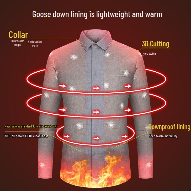 Shanshan Men's Goose Down Warm Shirt