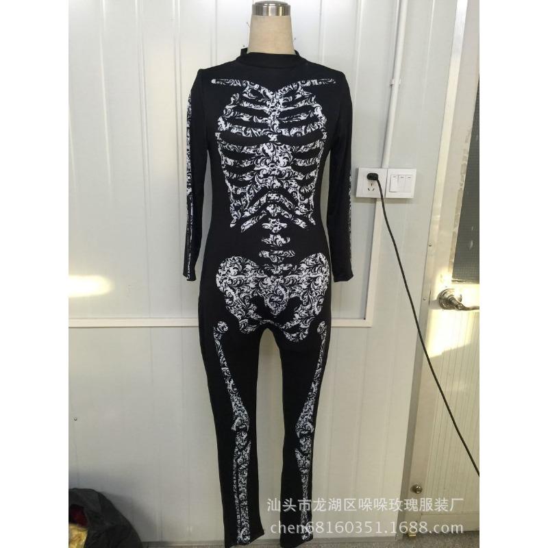 Vampire Halloween Costume Skull Skirt Ghost Cosplay Witch Zombie Costume Dance Show Costume