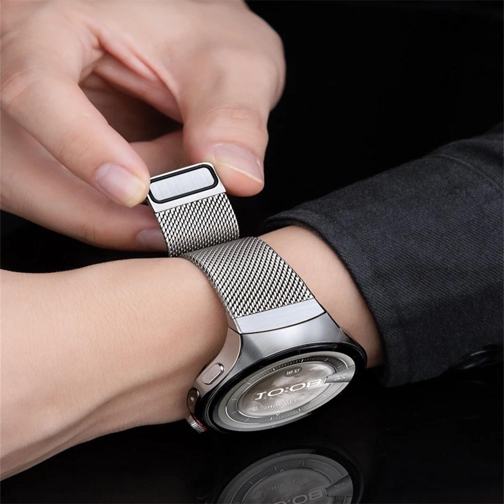 Pasek bez szczelin dla Huawei Watch 5 46 mm Metalowy magnetyczny Luksusowy stal nierdzewna Bransoleta pasek correa Huawei Watch5 46 mm pasek
