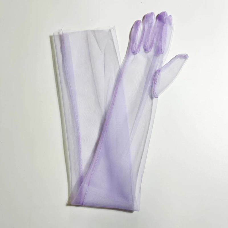 Ready Stocked Gloves Mesh Sheers Full Finger Elbow Long Female Vintage Sunscreen Wedding Bride Dress MittensHot Sell