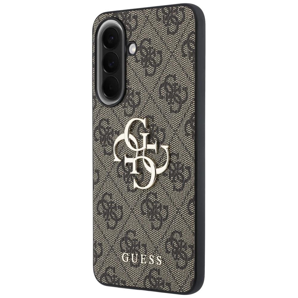 Guess Leather 4G Metal Logo Case for Samsung Galaxy A37 5G Brown