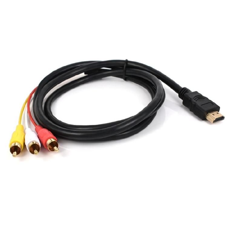HDTV-kompatibles 3RCA-Umwandlungskabel PVC-geschirmtes Kabel unterstützt 1080P hochauflösendes Video-Audio-Gerät