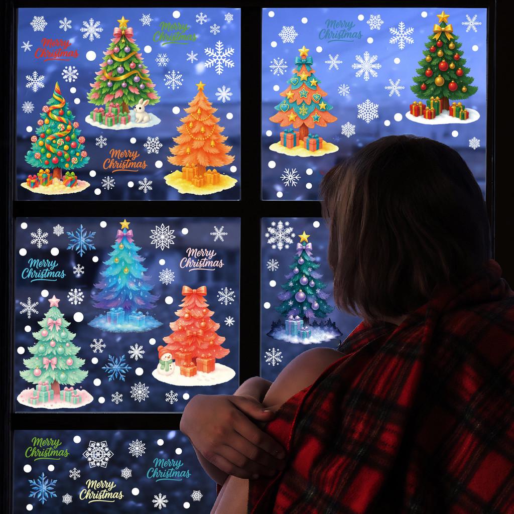 Tree Pvc Christmas Static Snowflake Decal For Christmas Holiday Decor Windows
