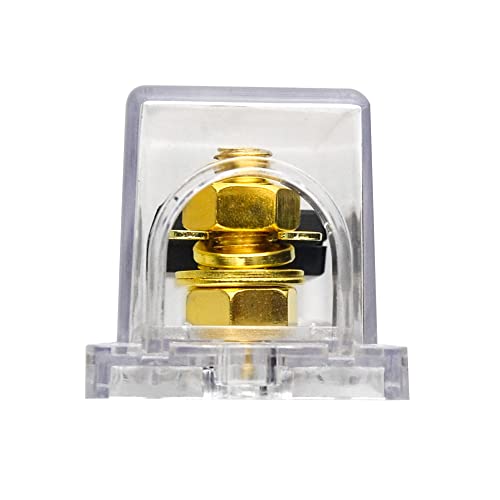WMYCONGCONG Car ANL Fuse Holder with 100A ANL Fuse 0/2/4 Gauge for Automotive Motorcycle Car Audio Amplifier, Gold Plated (100A)
