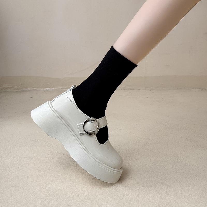 Fashion 2025 Summer New Concise Women's High Heels Outdoor Round Toe Med Heel Buckle Strap Daily & Casual Pumps Women Classics Shoes