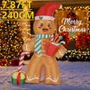7.87FT Xmas Yard Party Decoration Inflatable Gingerbread Man Toys LED Light Home Decor Ornament Supplies Christmas Holiday Gifts