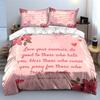 "Floral-Themed Inspirational Bible Verses Gift Set"  kid's and adults' bedroom decor, Exquisite three-piece bedding set gift