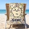 1pc Chiikawa Beach Towel with Custom Name, Beach/Swimming/Bath/Picnic/Camping Towel, Suitable for Seaside Beaches