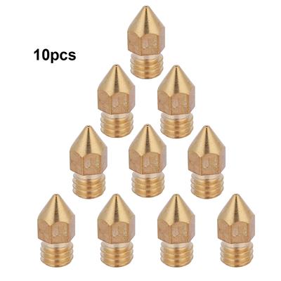 10Pcs MK8 Brass Extruder Nozzle for 3D Printer CR-10 A8 1.75mm0.4mm