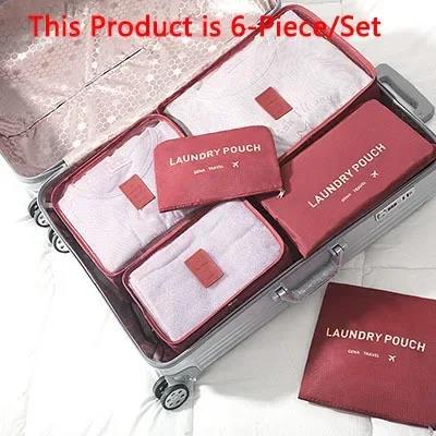 6 Stück/Set Aufbewahrungs-Organizer für Koffer Reisekoffer Packset Koffer Gepäck Kleidung BH Schuh Ordnungstasche Beutel Hohe Qualität