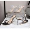 Strass Sandalen Damen Sommer Neue Sexy Kristall Transparente Schuhe mit hohen Absätzen Keilabsatz 1098 Serie 6cm LFD