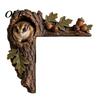 Rustic Cabin Decor Accessories Chipmunk Tree Door Topper, Squirrel Owl Wooden Frame Sign, Funny Whimsical Handcrafted Wall Art Animals Corner