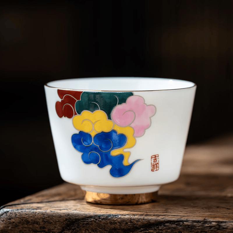 Chaxun Ruyi Colorful Clouds Handmade Ceramic Lacquer Teacup