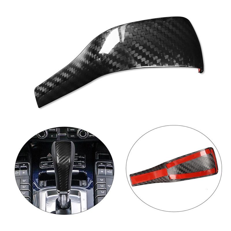 For Porsche Cayenne 958 2011-2017 Carbon Fiber Gear Shift Knob Cover Interior Gear Shift Lever Knob Trim Replacement
