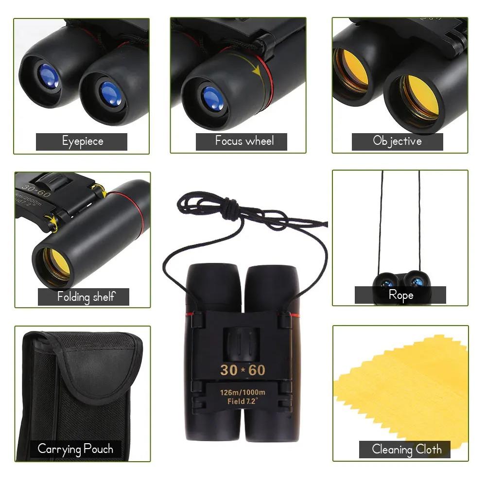 Sakura Night Vision 30x60 Zoom Optical Military Binoculars Telescope 126m/1000m Telescopio Day And Night High Quality Long Range