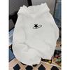 Fashionable Comfortable Star Line Circular Print Spring Autumn Long Sleeved Sweatshirt Casual Sports Loose Versatile Hoodie