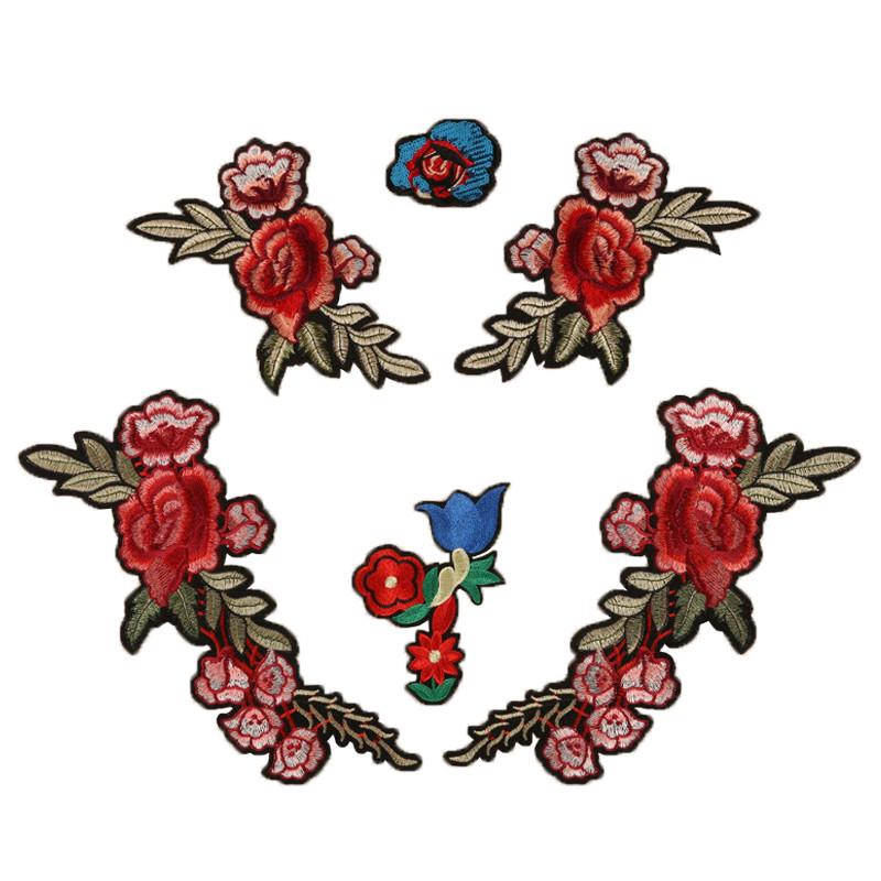 11pc Embroidery Rose Flower Sewing Patches Fabric Iron on Bag Hat Badge Applique