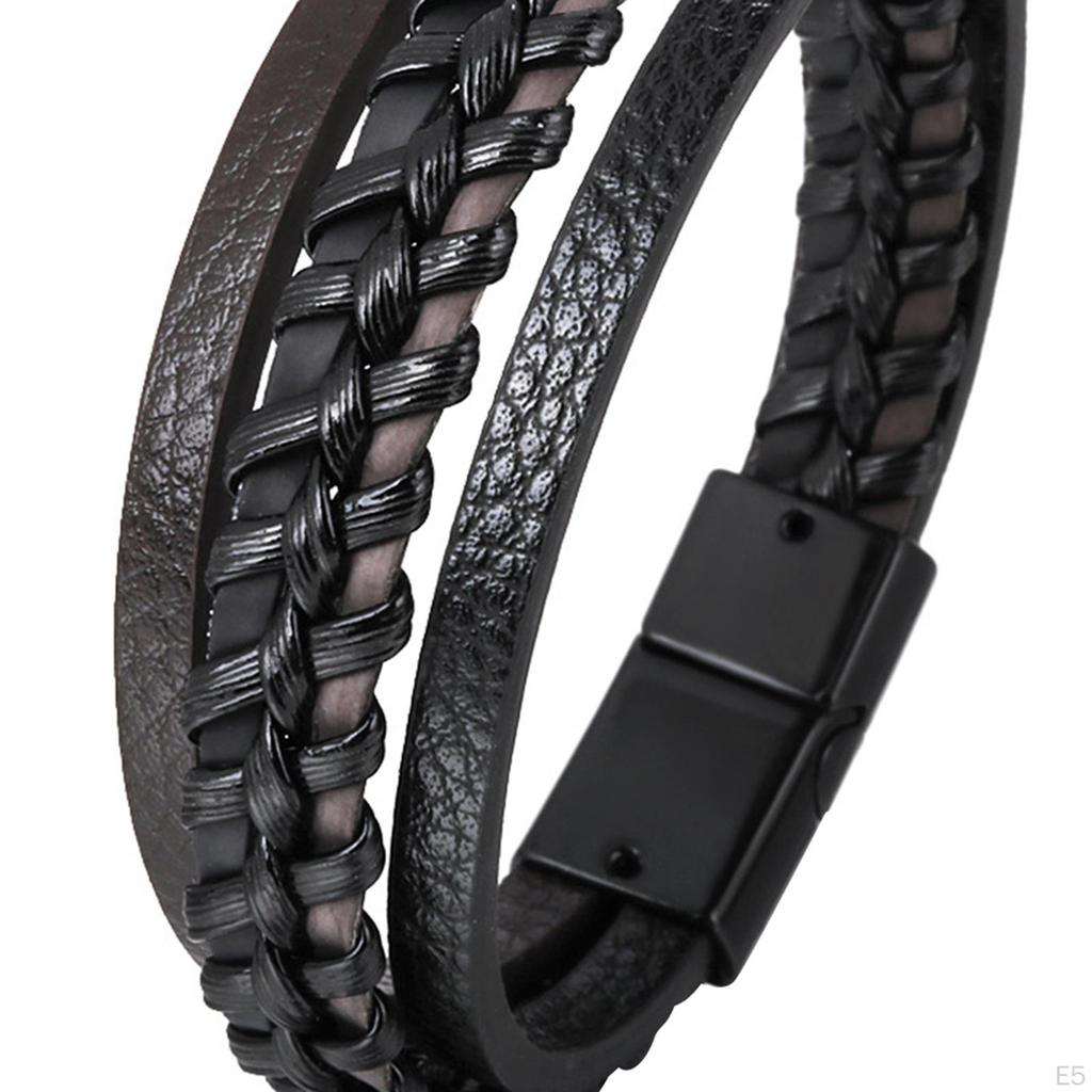 Punk Braided PU Leather Bracelet Tribal Gothic Gift Cuff Wrap for