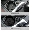 Car Cup Holder Coasters, 2 Pack Universal Auto Anti Slip Ert Coaster with A Finger Notch, Cute Car Assecories for Women - Black Leopard Print