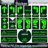 Safety Exit PVC Luminous Floor Sticker - Caution Slippery Steps & Fire Sign