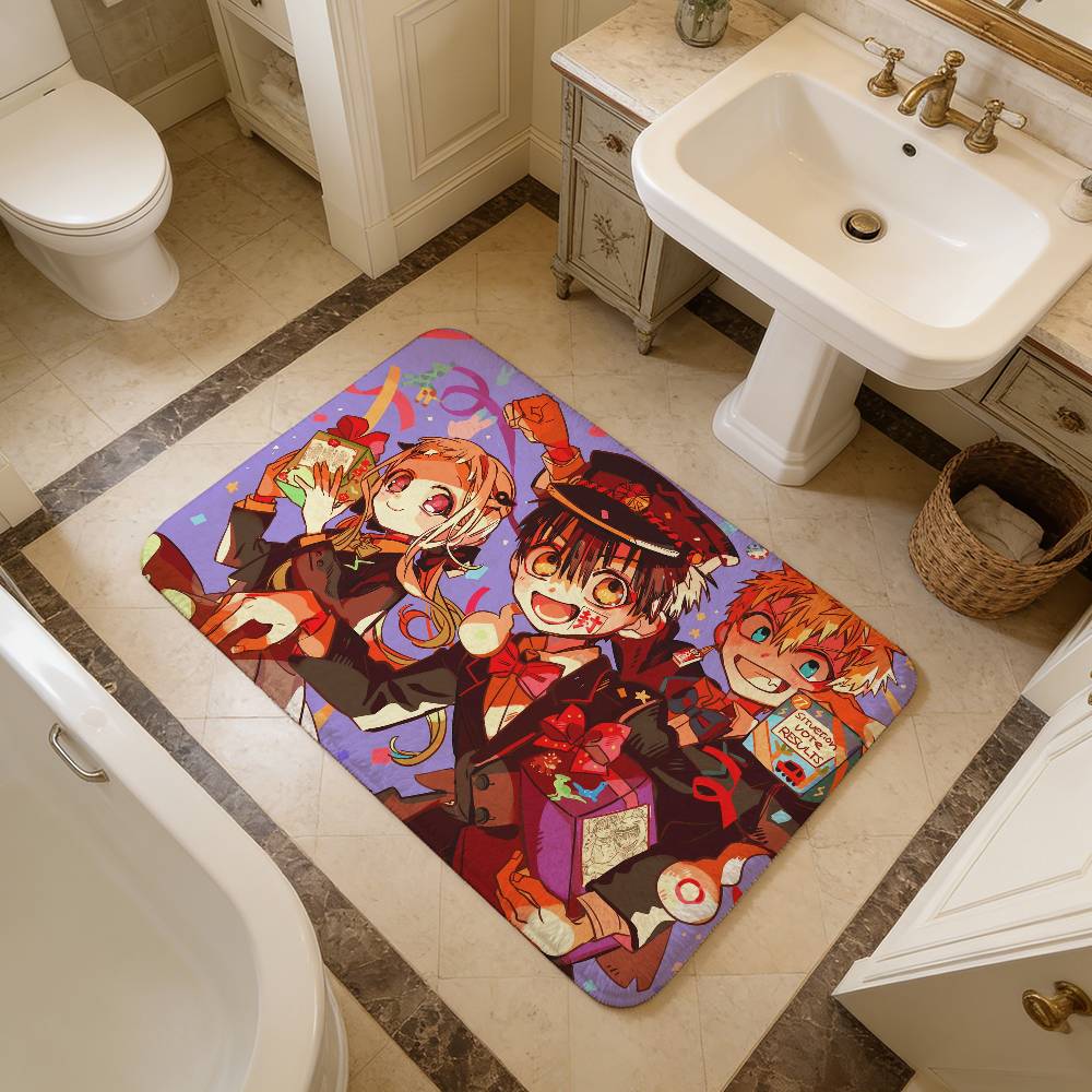 Toilet Bound Hanako Kun Bathroom Mat Non-Slip Laundry Room Mat Laundry Decor Balcony Child Living Room Toilet Rug