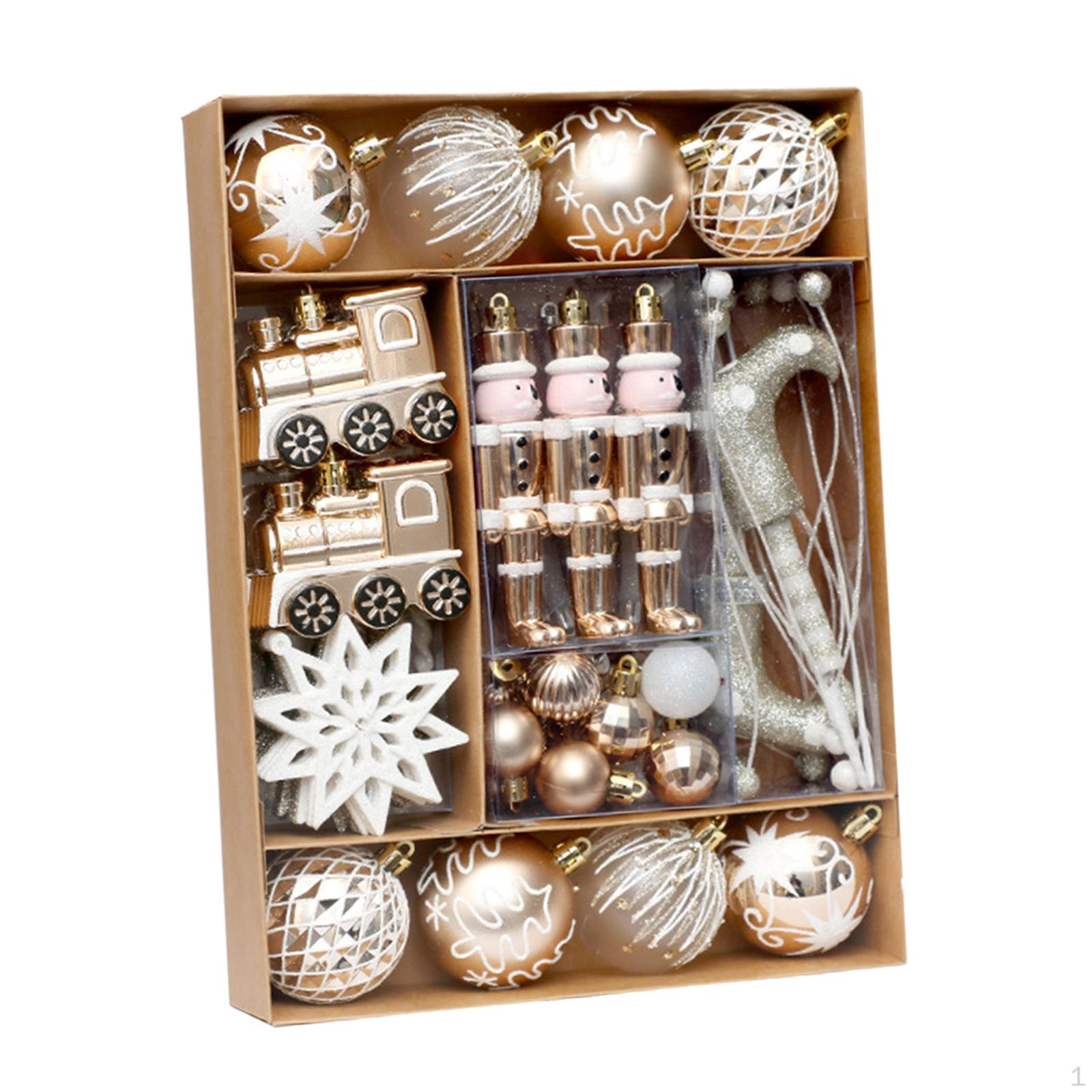 

50 Pieces Christmas Ball Ornaments Set Tree Hanging Decorations DIY Xmas Decor Pendant Style E