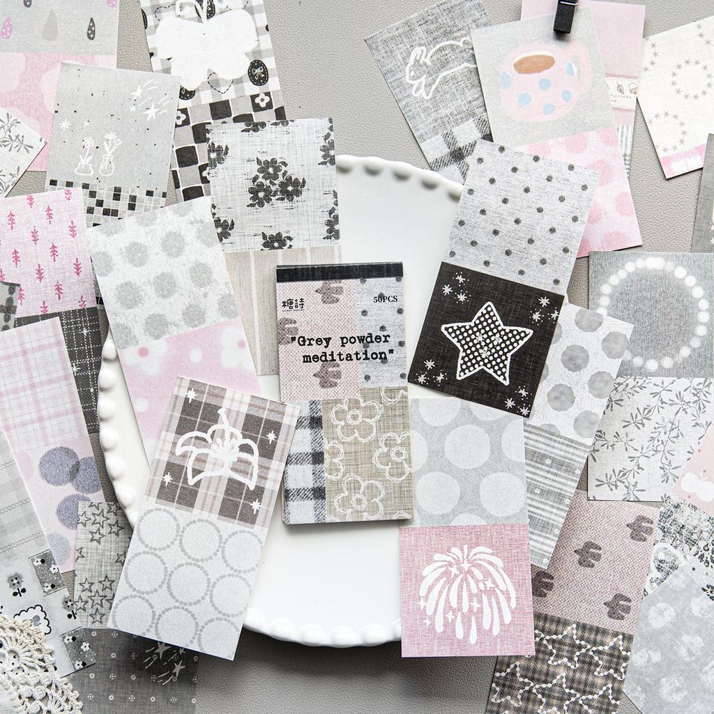 200pcs/lot Memo Pads Material Paper Faded Poem Junk Journal Scrapbooking Cards Retro Background Decoration Paper