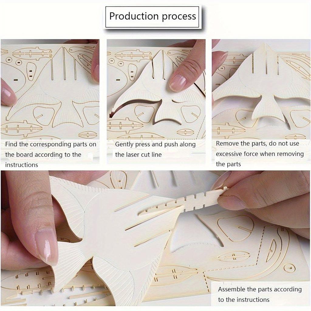 3D Animal Puzzle Model Assembly Toy Educational Ocean Biology DIY Wooden Craft Unfinished Hobby Puzzle Toy