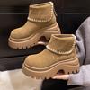 Suede small boots women's new thin thick-soled snow boots fashion boots in autumn and winter 2025