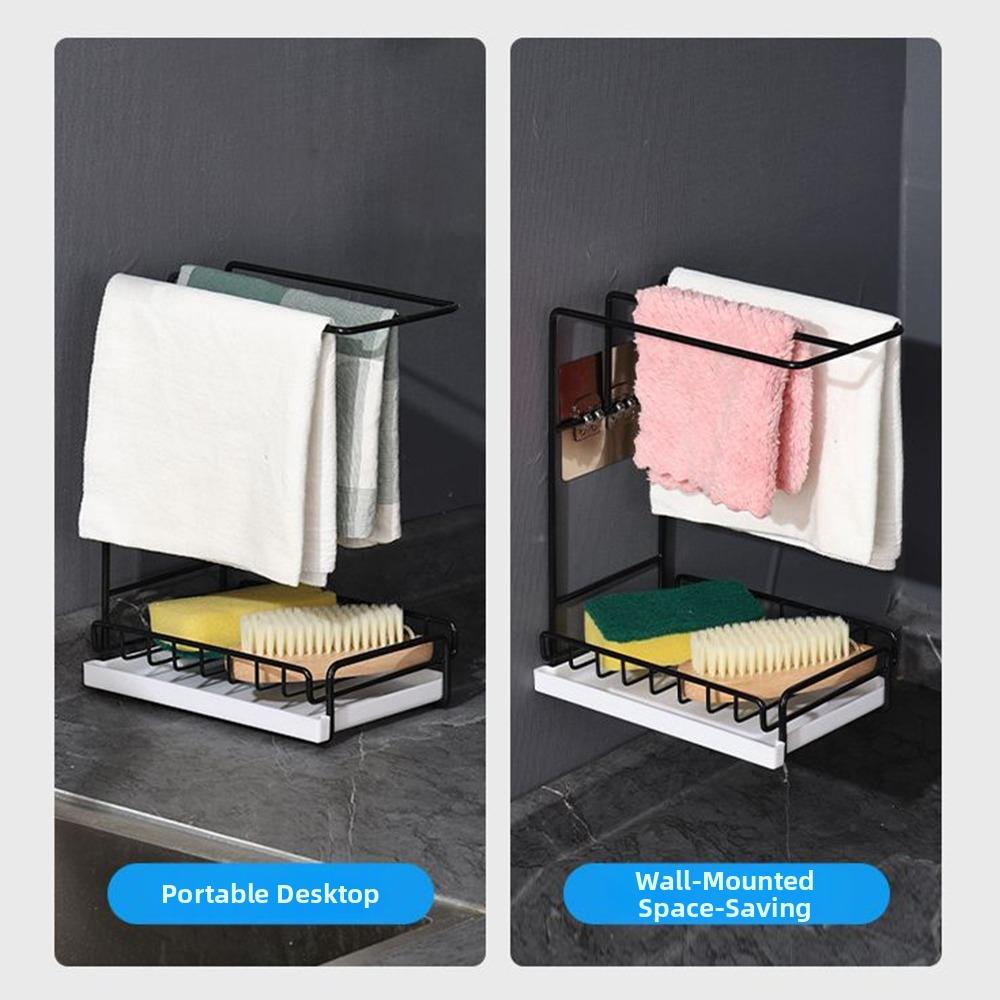 Easy Clean Tabletop Storage Rack Punch Free Drainer Shelf Durable Bathroom Shelf