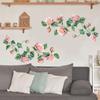 Removable Peony Vine Wall Sticker for Living Room, Bedroom, or Glass Cabinet