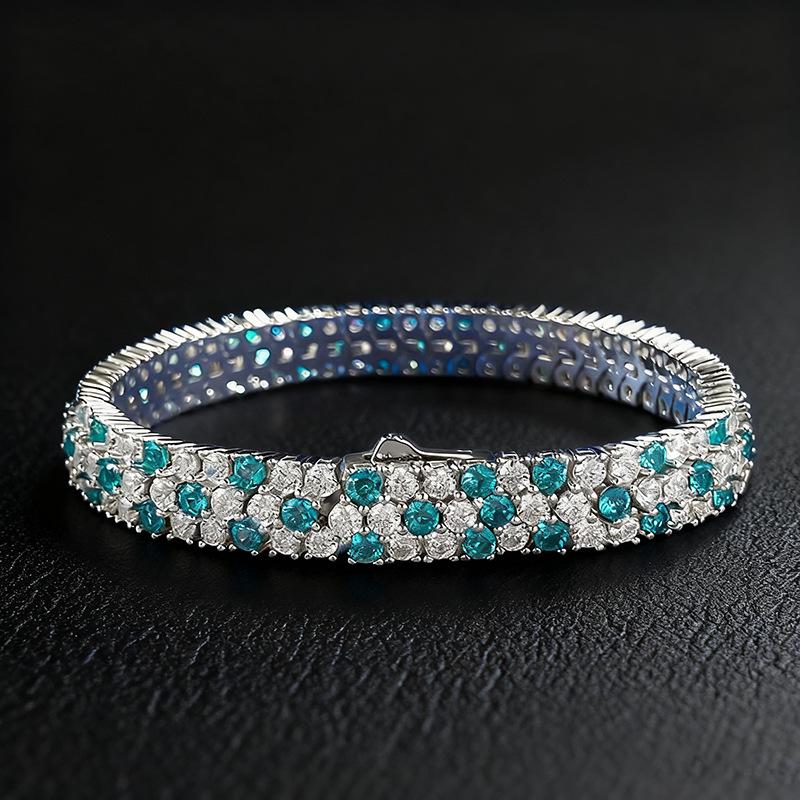 Zhuozhifan S925 Sterling Silver Bracelet with Para Diamond, Fashionable Mingyuan Style.