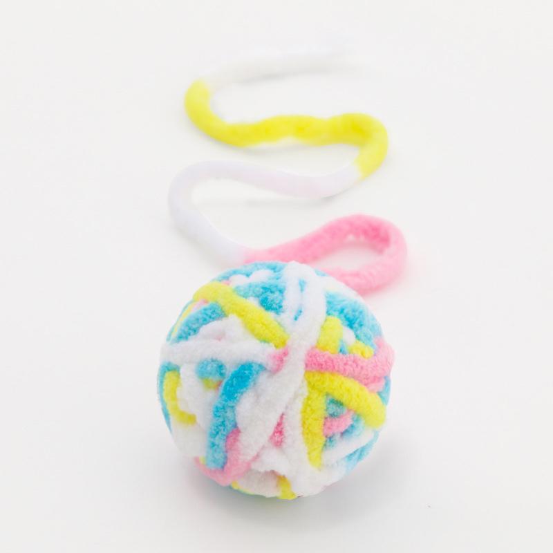 Interaktives Katzenspielzeug Katzenkauspielzeug Haustierprodukte Kätzchen Zähneknabberspielzeug Bunte Wollknäuel Bissfestes Katzenspielzeug
