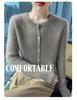 Women's 2025 Retro Cable Knit Cardigan, Long Sleeve, Round Neck, Loose Fit, Short Sweater Jacket, Versatile Layering Piece