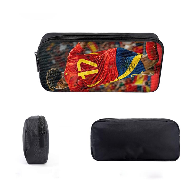 Set Zaino 3 Pezzi con Fantasia Stella del Calcio – Zaino Casual ad Alta Capacità con Pochette e Borsa a Shopper Abbinate, Perfetto per l'Uso Quotidiano